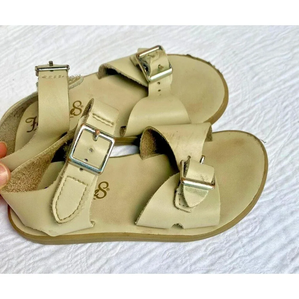 Footmates Tides Leather Sandals Toddler Girls Size 7 Straps buckle adjustable